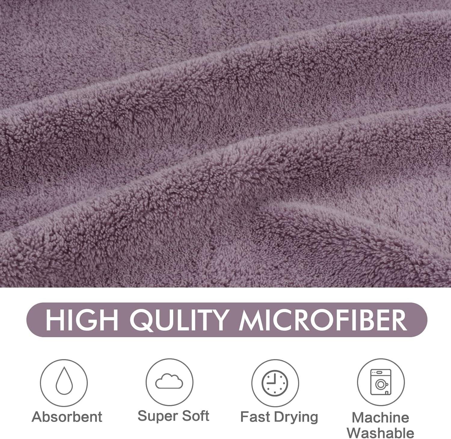 Super Absorbent Microfiber Pet Bath Towel for Dogs and Cats - 30 x 50 Inches - Purple