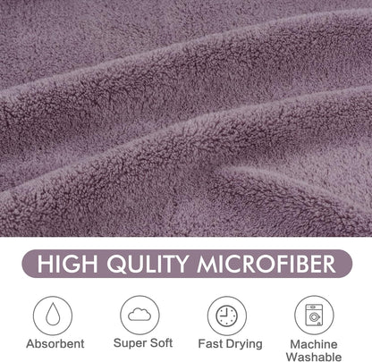 Super Absorbent Microfiber Pet Bath Towel for Dogs and Cats - 30 x 50 Inches - Purple